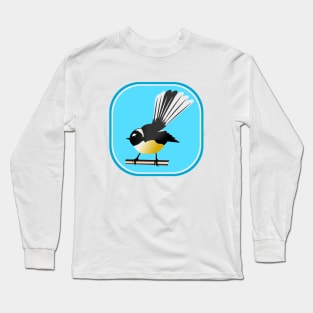 Fantail New Zealand Bird Long Sleeve T-Shirt